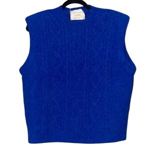 Les Coyotes De Paris Morris Sweater Royal Blue Alpaca Merino Wool Blend Vest